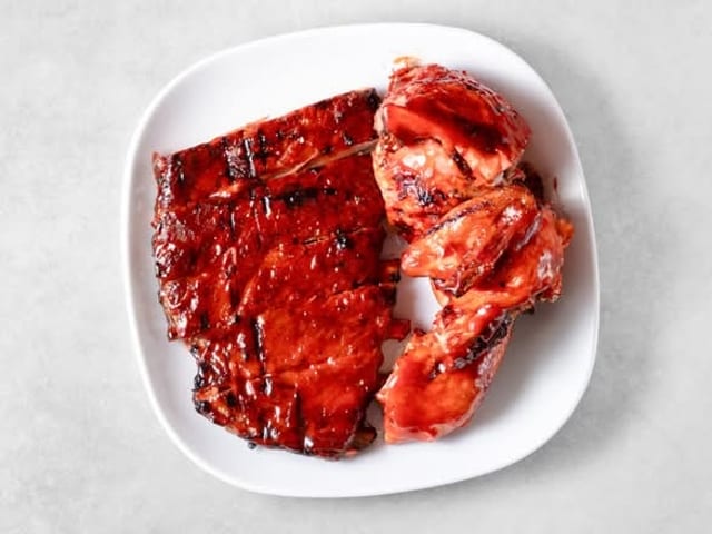 BBQ Chicken & Rib Dinner Large.